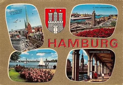 Hamburg Mehrbildkarte Teilansichten ngl 174.822