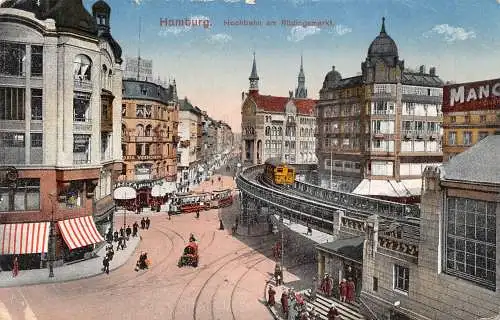 Hamburg Hochbahn am Rödingsmarkt feldpgl1916 174.815