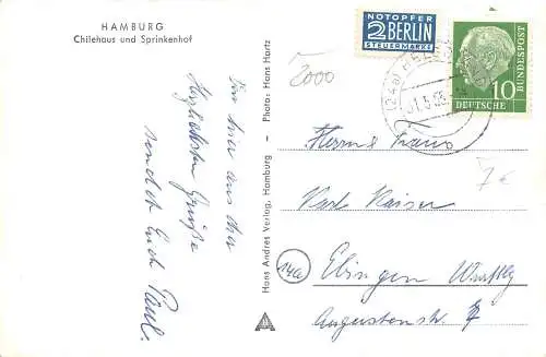 Hamburg Chilehaus und Sprinkenhof gl1955 174.834