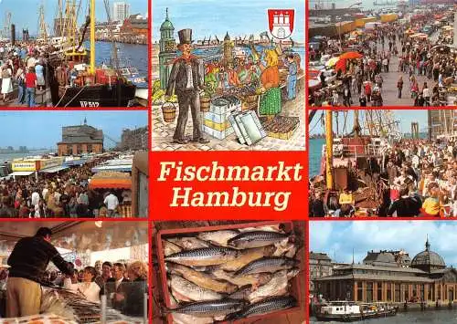 Hamburg Fischmarkt Mehrbildkarte ngl 174.859