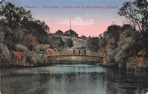 Hamburg Botanischer Garten und Zoll-Directionsgebäude gl1918 174.901