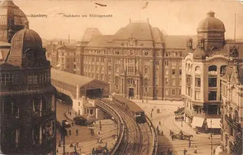 Hamburg Hochbahn am Rödingsmarkt feldpgl1918 174.937