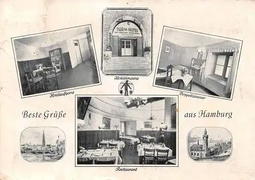 Hamburg Turm-Hotel Mehrbildkarte gl1952 174.969