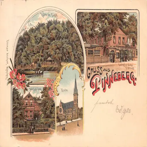 Pinneberg Grußlitho Gasth.z.Eiche bahnpgl1897 175.048