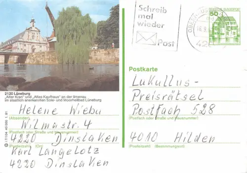 Lüneburg Ganzsache Bund P 134 gl1981 175.084