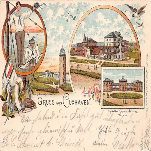 Cuxhaven Litho Mehrbildkarte gl1901 175.119