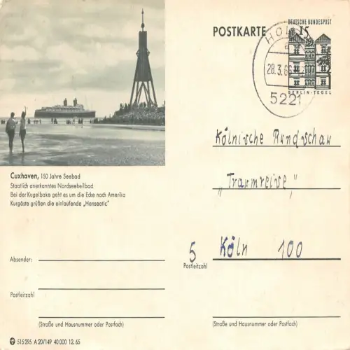 Cuxhaven P 86, 150 Jahre Seebad gl1966 175.139