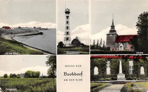 Brokdorf, an der Elbe, Mehrbildkarte gl1967 175.309