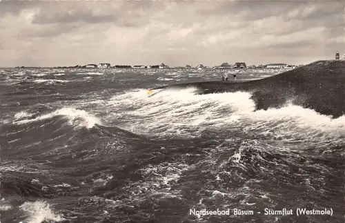 Büsum Sturmflut (Westmole) gl1963 175.356
