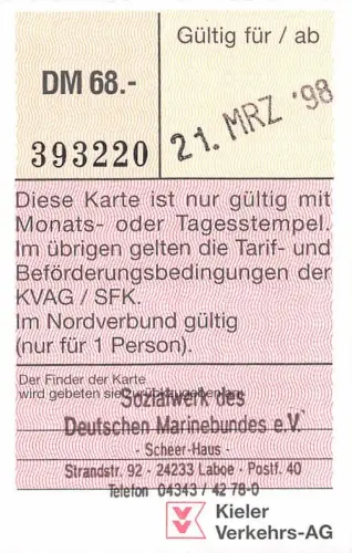 Kiel Superticket Monatskarte ngl1998 175.815