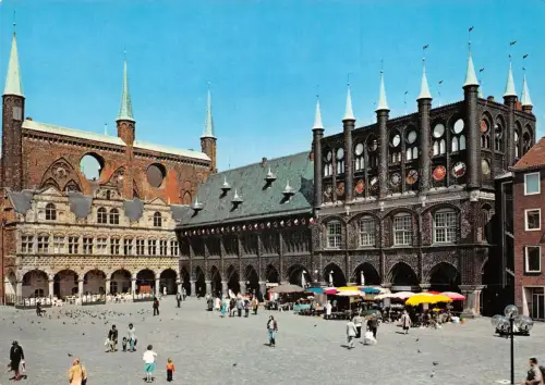 Lübeck Marktplatz mit Rathaus ngl 175.891