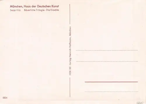 HDK 187 Sepp Hilz - Bäuerliche Trilogie: Die Knechte ngl 176.189
