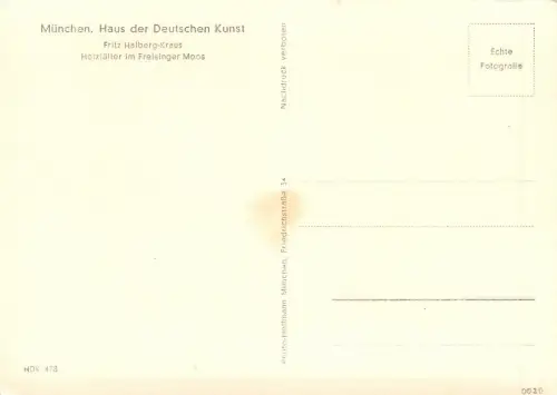 HDK 478 Fritz Halber-Kraus, Holzfäller im Freisinger Moos ngl 176.265