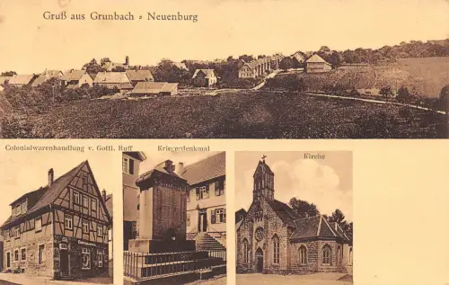 Grunbach - Neuenbürg Colonialwarenhandlung Kirche gl1953 176.516