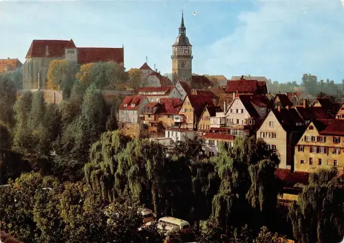 Backnang Blick auf die Murr und Stiftskirche ngl 176.504
