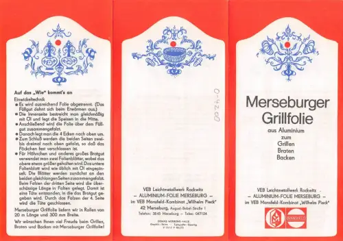 Merseburg Merseburger Grillfolie KEINE AK ngl 176.768