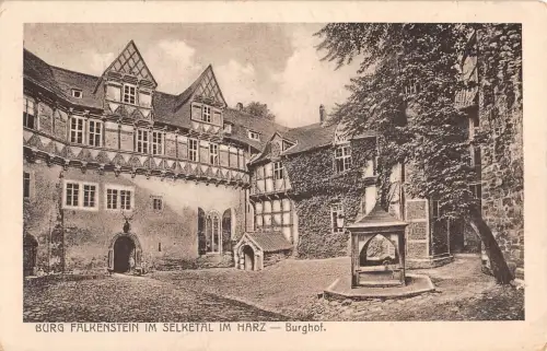 Burg Falkenstein im Selketal Harz Burghof gl1922 177.015