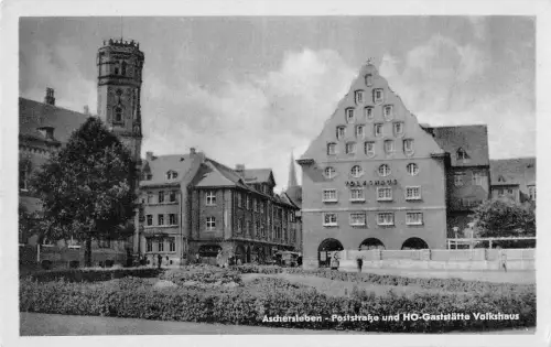 Aschersleben Poststraße und HO-Gaststätte gl1956 177.119