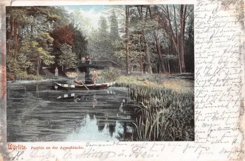 Wörlitzer Park bei Dessau, Partie an der Agnesbrücke gl1906 177.145