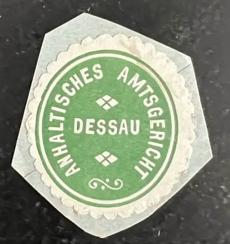 Dessau Vignette Amtsgericht auf Briefstück ngl 177.195
