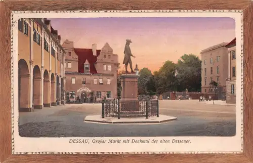 Dessau Großer Markt mit Denkmal gl1924 177.206