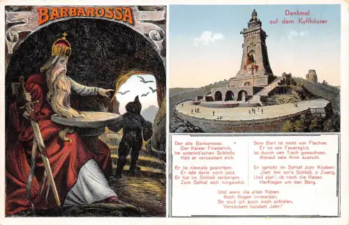 Kyffhäuser Denkmal und Barbarossa feldpgl 177.366