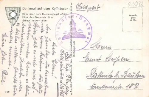 Kyffhäuser Denkmal und Barbarossa feldpgl 177.366