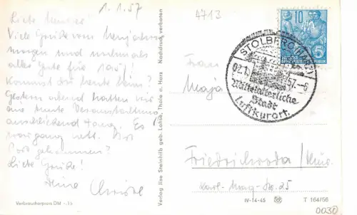 Stolberg (Harz) Rittergasse gl1957 177.390