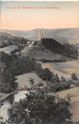 Rudelsburg Blick auf die Saalecksburg ngl 177.515