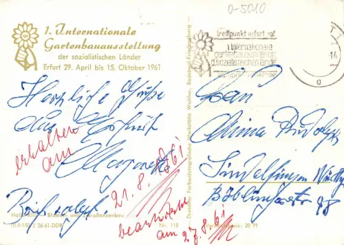 Erfurt Internationale Gartenbauausstellung gl1961 177.701