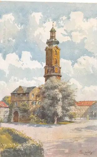 Weimar Schloß mit Bastille Künstlerkarte sign. ngl 178.139