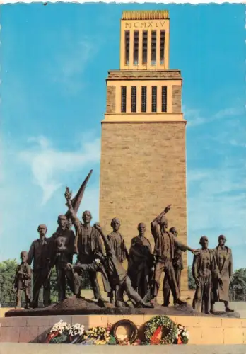 Buchenwald Mahn- und Gedenkstätte Turm mit Gruppenplastik ngl 178.218