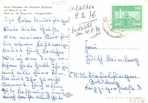 Neustadt/Südharz Ruine Hohnstein gl1975 178.334