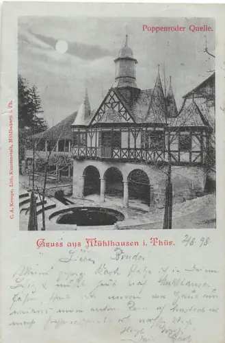 Mühlhausen i.Thür. Mondscheinlitho Popperoder Quelle gl1898 178.436