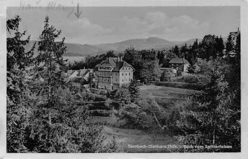 Tanbach-Dietharz Blick vom Spitterfelsen gl1957 178.670