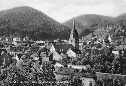 Friedrichroda Blick auf die Kirche und Gottlob ngl 178.836