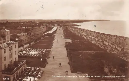 Rostock-Warnemünde Promenade mit Strand bahnpgl1929 179.418