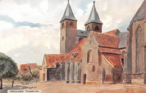 Halberstadt Paulskirche Künstlerkarte ngl 179.553