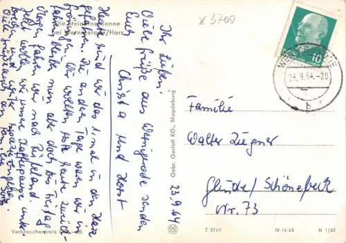 Wernigerode (Harz) Steinere Rinne gl1964 179.582