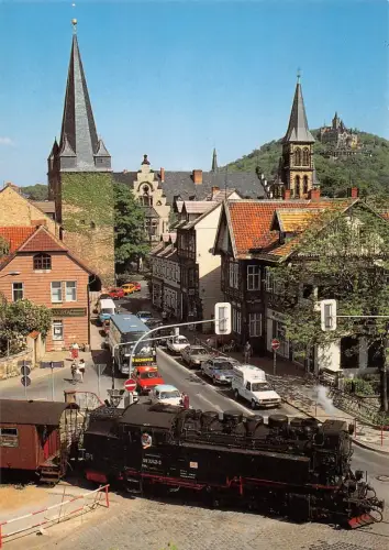 Wernigerode (Harz) Westerntorkreuzung mit Schmalspurzug ngl 179.581