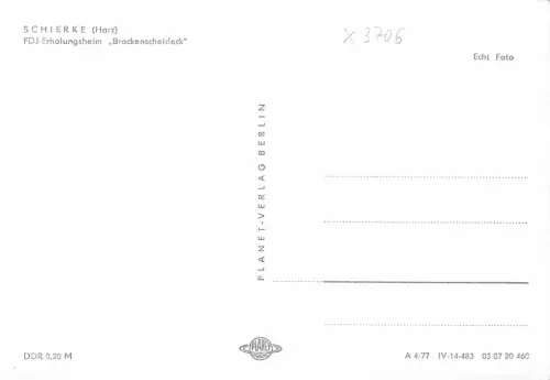 Schierke (Harz) FDGJ Erholungsheim "Brockenscheideck" ngl 179.618