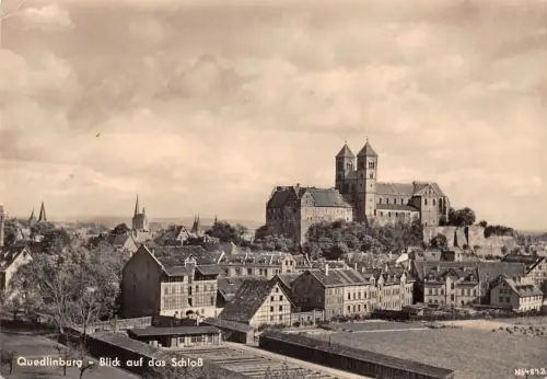 Quedlinburg Blick auf das Schloß gl1959 179.682