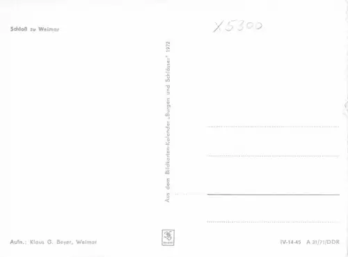Weimar Schloß Innenansicht ngl 179.857