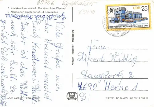Sondershausen Mehrbildkarte gl1984 179.867