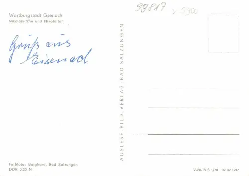 Eisennach Nikolaikirche und Nikolaitor ngl 179.937