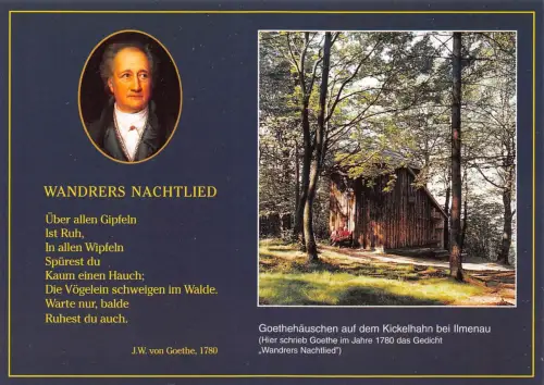 Ilmenau Goethehäuschen auf dem Kickelhahn Wandrers Nachtlied ngl 180.280