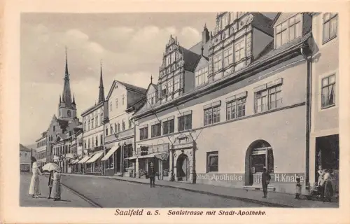 Saalfeld (Saale) Saalstraße mit Stadt-Apotheke ngl 180.420