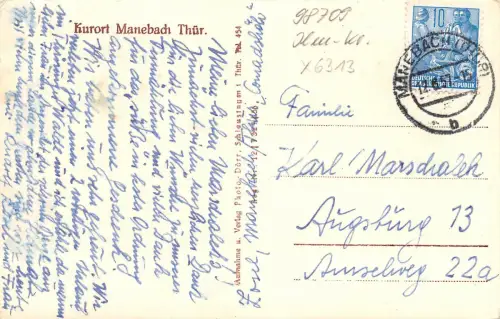 Manebach in Thüringen Panorama gl1957 180.422