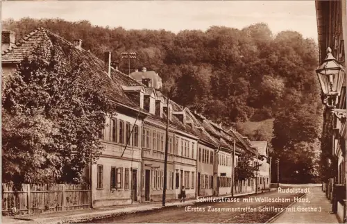 Rudolstadt Schillerstraße mit Wolledchem-Haus ngl 180.492