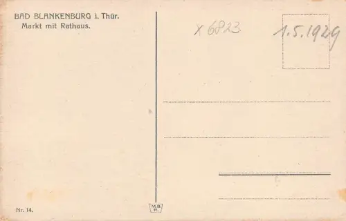 Bad Blankenburg Markt mit Rathaus ngl 180.517